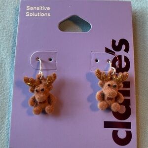 Claire's Brown Reindeer Earrings